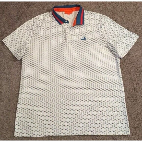 Redvanley Alpine Country Club Polo Wells Geometric Pattern Golf Polo Shirt Men's - Picture 2 of 7